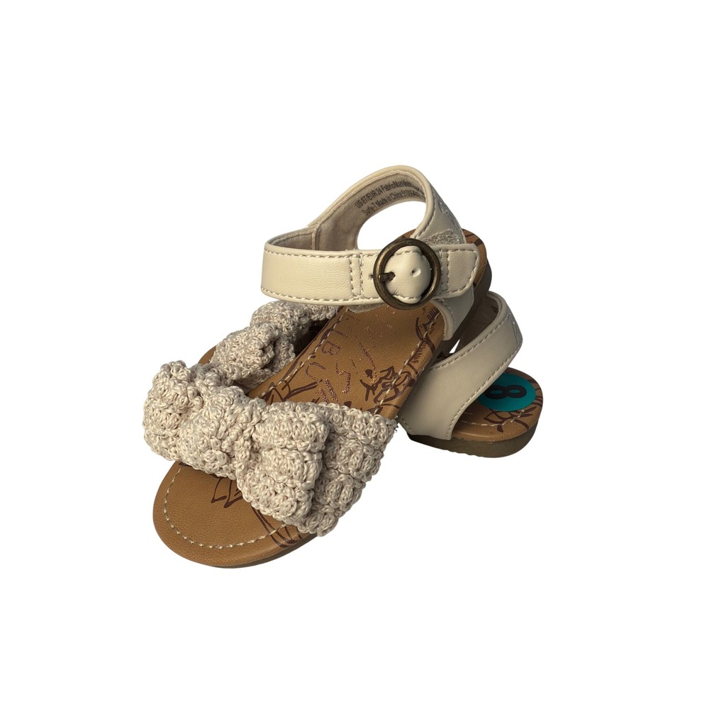 Blowfish Malibu Surly-T Toddler Girls Crochet Bow Sandals Cream Size 8T